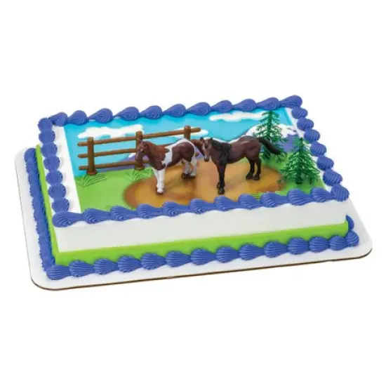 Horses, trees, and Fence Birthday Cake Kit 3 Piece {5}