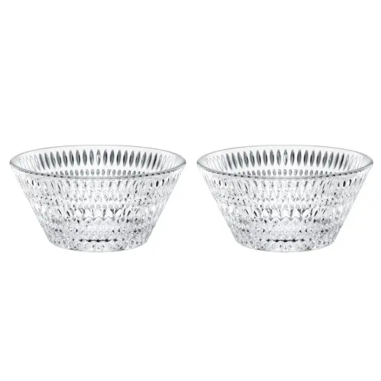 Nachtmann Ethno Bowls, Clear 6.5 Inch Crystal Bowls, Set of 2 {1}