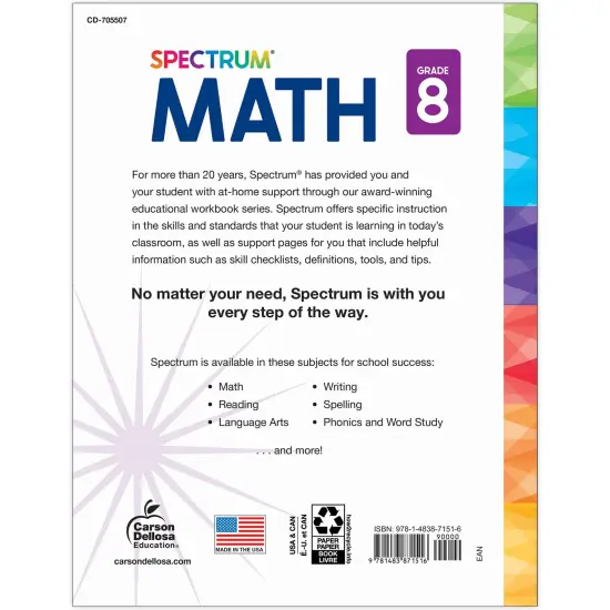 Spectrum Gr 8 Math Workbook {3}