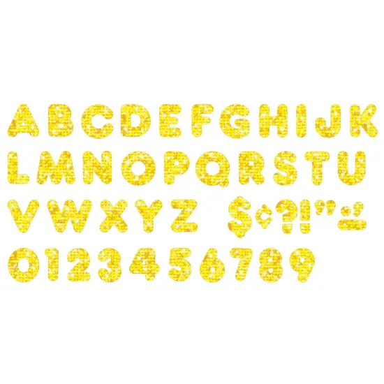 Yellow Sparkle 4" Casual Uppercase Ready Letters&reg;, 71 Per Pack, 3 Packs {2}