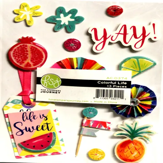 Fun Stampers Journey Colorful Life Dimensional Stickers {1}