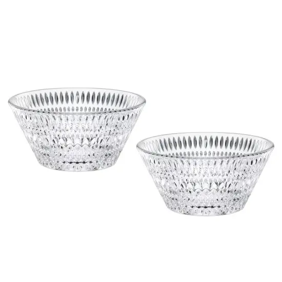 Nachtmann Ethno Bowls, Clear 6.5 Inch Crystal Bowls, Set of 2 {5}