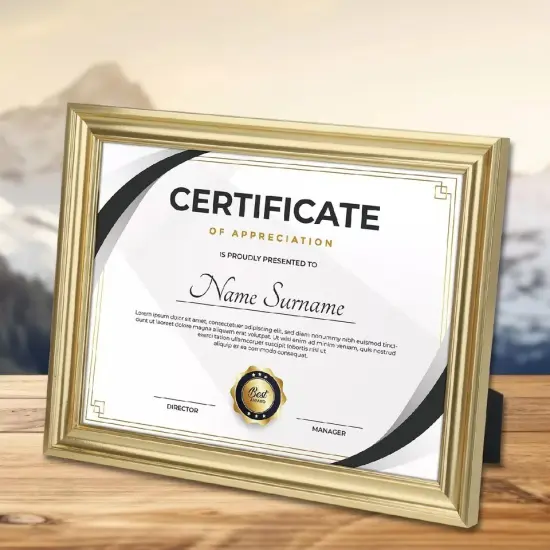 Set of 4 8.5x11 Gold Wall Frames {3}