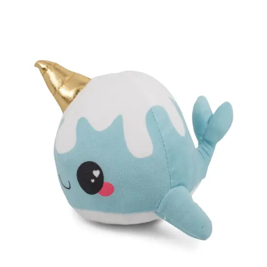 Glitter Galaxy 6-Inch Cute Ice Cream Cone Horn Blue Narwhal Collectible Plush {3}