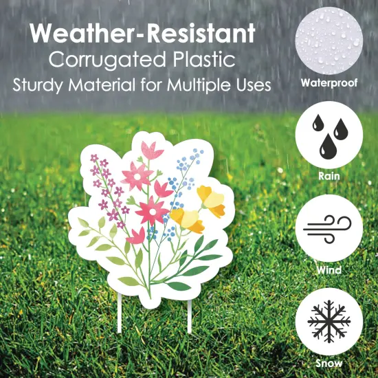 Big Dot of Happiness Wildflowers Bride - Yard Sign and Outdoor Lawn Decorations - Boho Floral Bridal Shower and Wedding Party Yard Signs - Set of 8 {4}