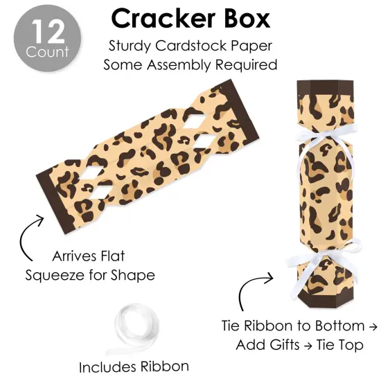 Big Dot of Happiness Leopard Print - No Snap Cheetah Party Table Favors - DIY Cracker Boxes - Set of 12 {7}