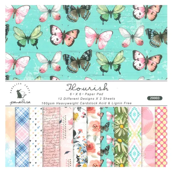 Wrapables 6x6 Decorative Single-Sided Scrapbook Paper for Arts & Crafts Projects, Scrapbooking, Card-Making Pink Spring Flower {2}