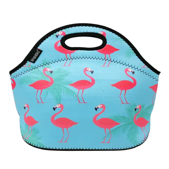 Wrapables Insulated Neoprene Lunch Bag Flamingoes {1}