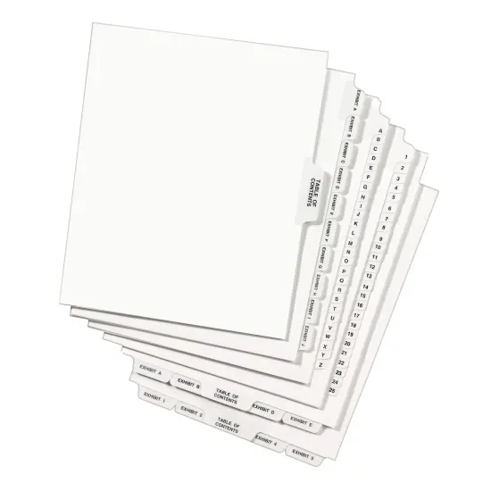 Avery Legal Exhibit Unpunched Dividers for Use with Any Binding System, Collated A-Z, 26 Side Tab Dividers Per Set, Helvetica Bold Type, 3 Sets (21866) {6}