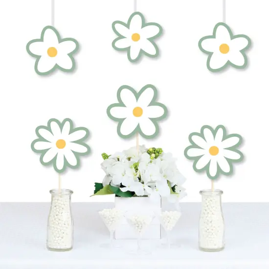Big Dot of Happiness Sage Green Daisy Flowers - Decorations DIY Floral Party Essentials - Set of 20 {1}