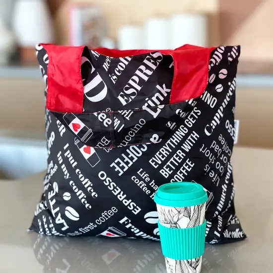Wrapables AllyBag Collection Reusable Shopping Bag Coffee {5}