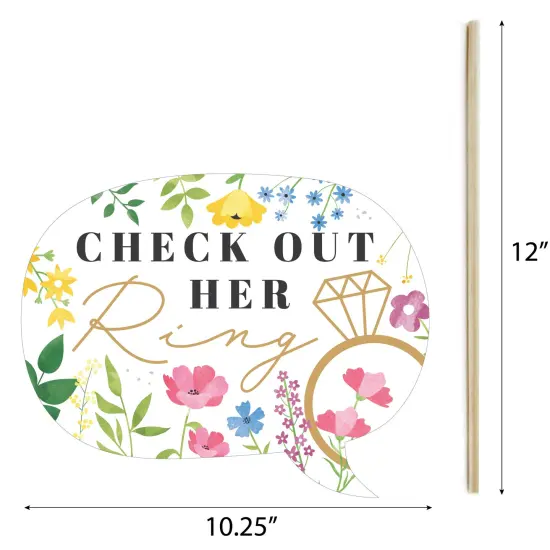 Big Dot of Happiness Wildflowers Bride - Boho Floral Bridal Shower and Wedding Party Photo Booth Props Kit - 20 Count {7}