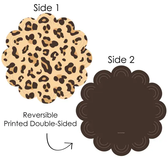Big Dot of Happiness Leopard Print - Cheetah Party Round Table Decorations - Paper Chargers - Place Setting For 12 {4}