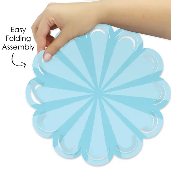 Big Dot of Happiness Blue Stripes - Simple Party Round Table Decorations - Paper Chargers - Place Setting For 12 {6}