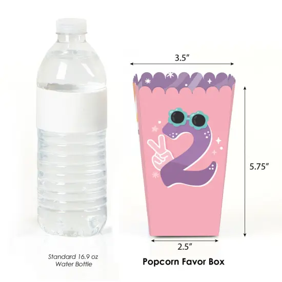 Big Dot of Happiness Two Cool - Girl - Pastel 2nd Birthday Party Favor Popcorn Treat Boxes - Set of 12 {3}