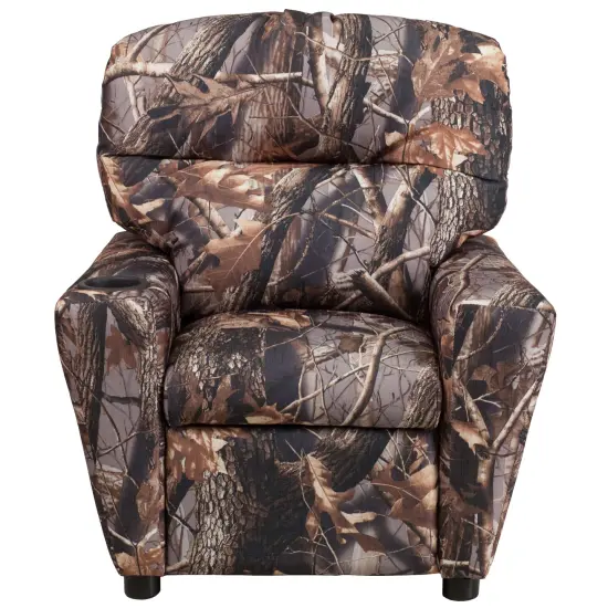 Emma and Oliver Contemporary Kids Recliner with Cup Holder Camouflage Fabric {2}