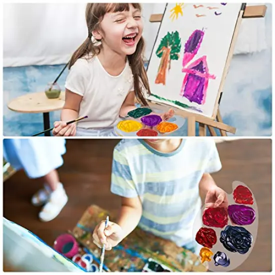 3 Pcs Acrylic Paint Palette Clear Art Palette for Adults & Kids, Transparent Non-Stick Oil Paint Palette with Protective Kraft for DIY Craft Art Painting Plate {4}