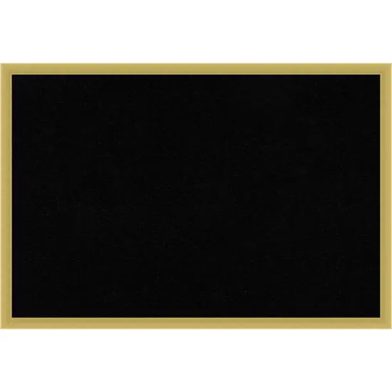 Svelte Wood Framed Corkboard, Black Cork Svelte Polished Gold {1}