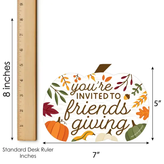 Big Dot of Happiness Fall Friends Thanksgiving - Shaped Fill-In Invitations - Friendsgiving Party Invitation Cards with Envelopes - Set of 12 {7}