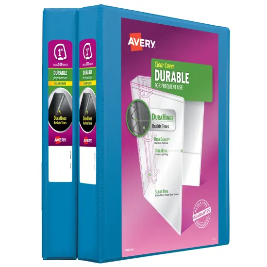 Avery 1" Durable View Binder, Slant Ring, 2 Blue Binders (17014) {1}