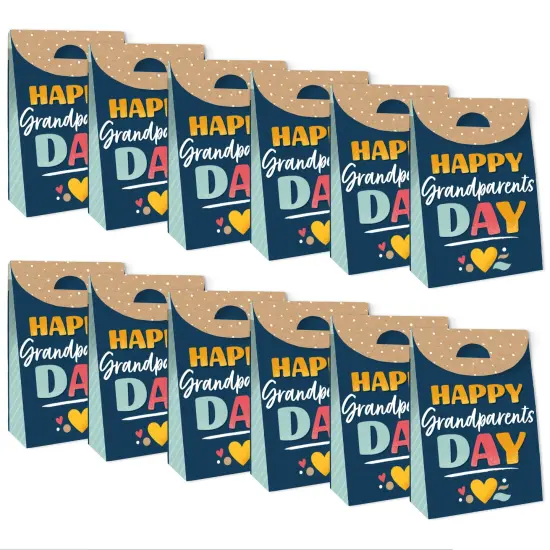 Big Dot of Happiness Happy Grandparents Day - Grandma & Grandpa Gift Favor Bags - Party Goodie Boxes - Set of 12 {6}