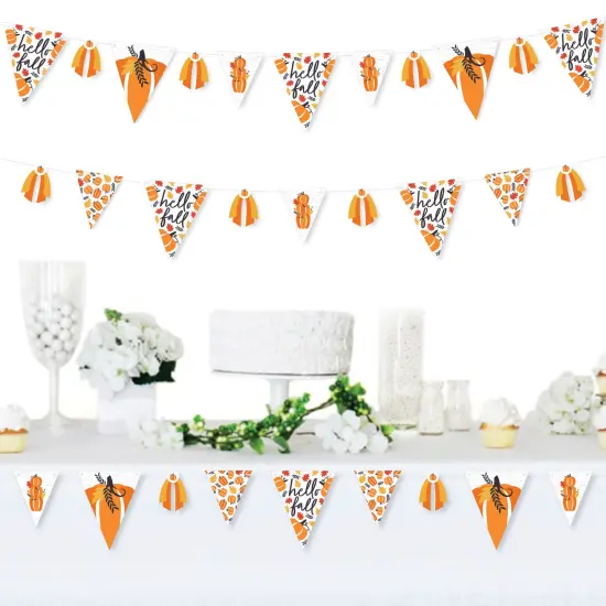 Big Dot of Happiness Fall Pumpkin - DIY Halloween or Thanksgiving Party Pennant Garland Decoration - Triangle Banner - 30 Pieces {3}