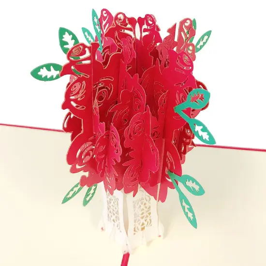 Wrapables (Set of 4) 3D Pop-Up Greeting Cards for Birthday, Thank you, Anniversary, Wedding, Holidays {11}