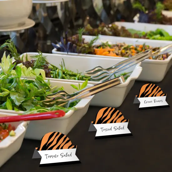 Big Dot of Happiness Tiger Print - Jungle Party Tent Buffet Card - Table Setting Name Place Cards - Set of 24 {4}