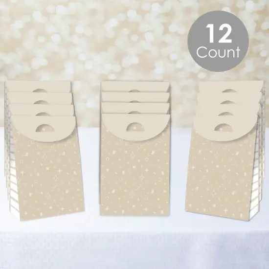 Big Dot of Happiness Tan Confetti Stars - Simple Gift Favor Bags - Party Goodie Boxes - Set of 12 {3}