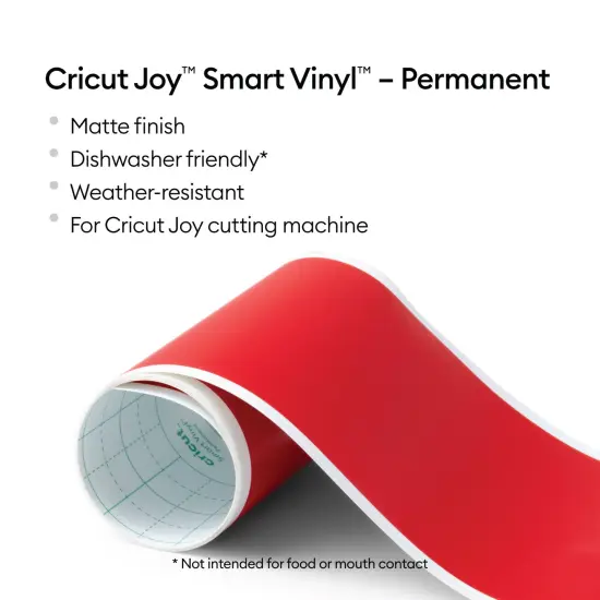 Cricut Joy Smart Vinyl - Permanent, Red, 5.5 in x 10 ft (1) {2}