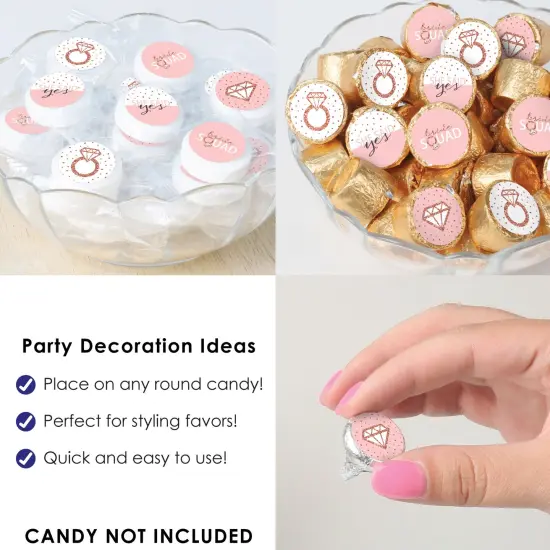 Big Dot of Happiness Bride Squad - Rose Gold Bridal Shower or Bachelorette Party Small Round Candy Stickers - Party Favor Labels - 324 Count {6}