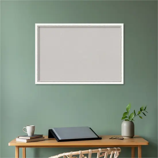 Morgan Wood Framed Corkboard, Grey Cork Morgan White Silver {5}