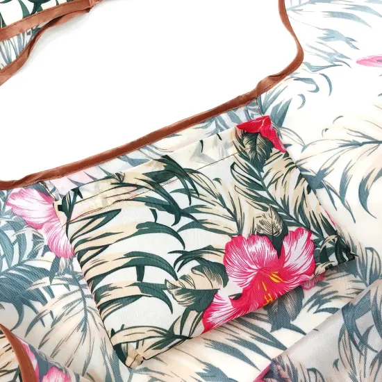 Wrapables Foldable Tote Nylon Reusable Grocery Bag (Set of 2) Tropica Pink Floral {5}