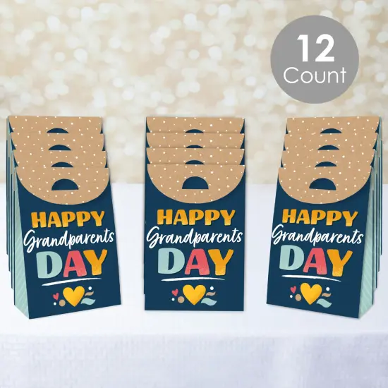 Big Dot of Happiness Happy Grandparents Day - Grandma & Grandpa Gift Favor Bags - Party Goodie Boxes - Set of 12 {3}