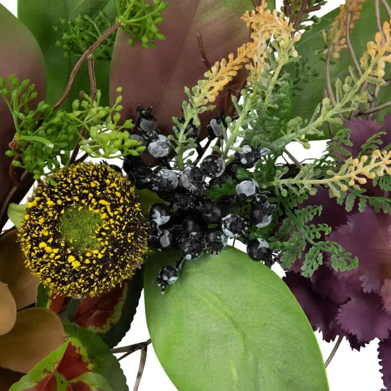 Northlight Mixed Succulent and Pomegranate Artificial Wreath, 24-Inch Green {6}