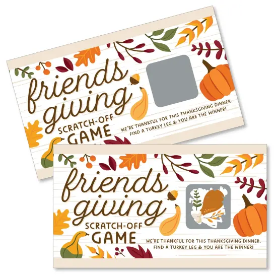 Big Dot of Happiness Fall Friends Thanksgiving - Friendsgiving Party Game Scratch Off Cards - 22 Count {1}