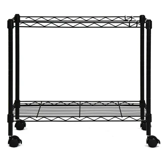 Oceanstar Portable 1-Tier Metal Rolling File Cart Black {5}