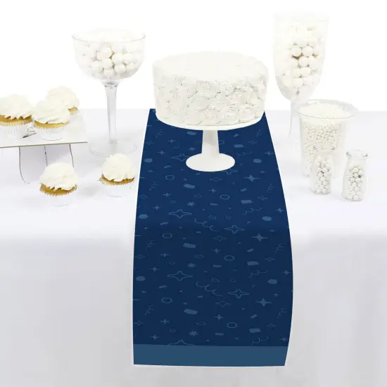 Big Dot of Happiness Navy Confetti Stars - Petite Simple Party Paper Table Runner - 12 x 60 inches {3}