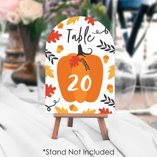 Big Dot of Happiness Fall Pumpkin - Halloween or Thanksgiving Party Double-Sided 5 x 7 inches Cards - Table Numbers - 1-20 {4}