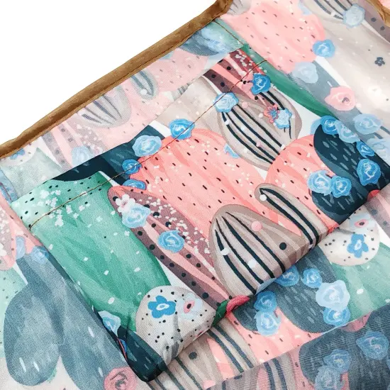 Wrapables Large & Small Foldable Tote Nylon Reusable Grocery Bags, Set of 2 Colorful Cacti {4}