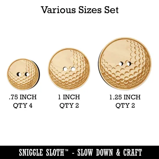 Golf Ball Sports Wood Buttons for Sewing Knitting Crochet DIY Craft {1}
