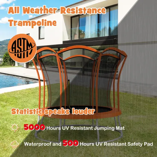 Unique Flower Shape Trampoline with Galvanized Steel Frame Orange {5}