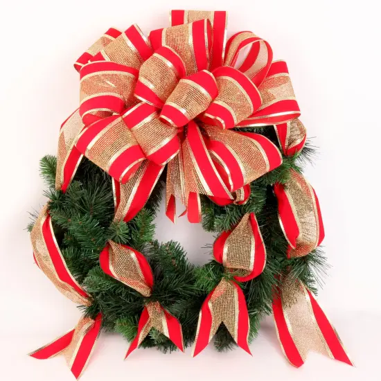 20" Evergreen Wreath - Lifelike Greenery with Christmas Bow, Perfect for Front Door, Wall & Mantel D&eacute;cor - Holiday & Winter Accent - 2024 Christmas Collection, Floral Home by Artificial Flowers {1}