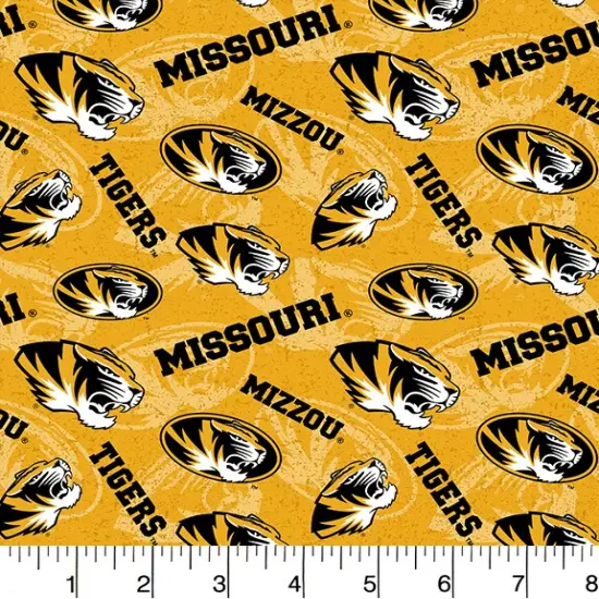 Sykel Enterprises-University of Missouri Cotton Fabric-Missouri Tigers Tone On Tone Cotton Quilting Fabric {1}