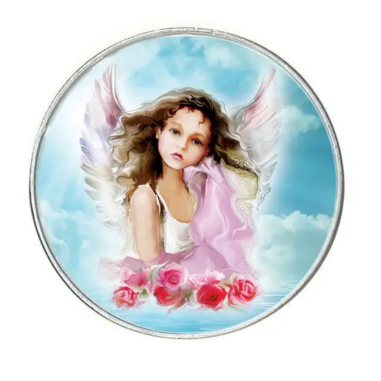 Guardian Angel Colorized JFK Half Dollar Coin Pocket Token {1}