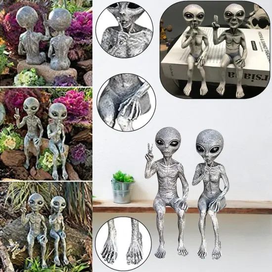 Kitcheniva Outer Space Alien Statue Martians Garden Figurine Decor {3}