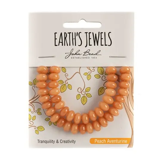 Earth&rsquo;s Jewels Semi-Precious Rondelle Peach Aventurine Natural {1}