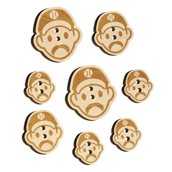 Athlete Baseball Man Icon Wood Buttons for Sewing Knitting Crochet DIY Craft {7}