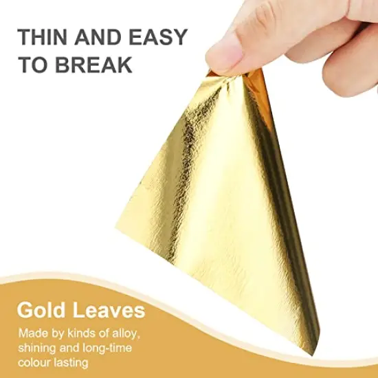 200pcs BUBIMON Imitation Rose Silver Gold Leaf Sheets Gold Foils Sheets Nail Foil for Paint, Resin, Nails, Jewelry, Slime, Arts, Gilding Crafting, Decoration, Sculpture, Furniture {2}