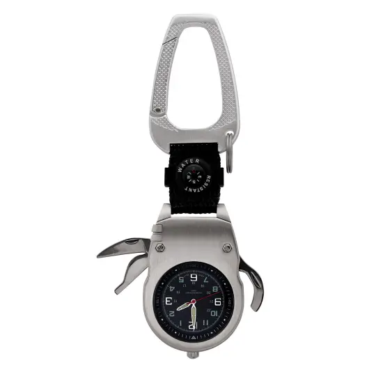 Silver Walking Liberty Half Dollar Coin Multi-Tool Pocket Watch Compass {2}